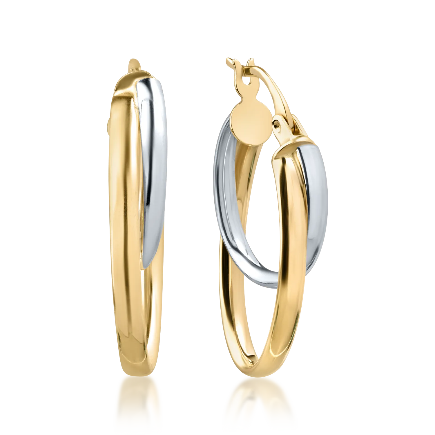 14K fehér-sárga arany fülbevaló