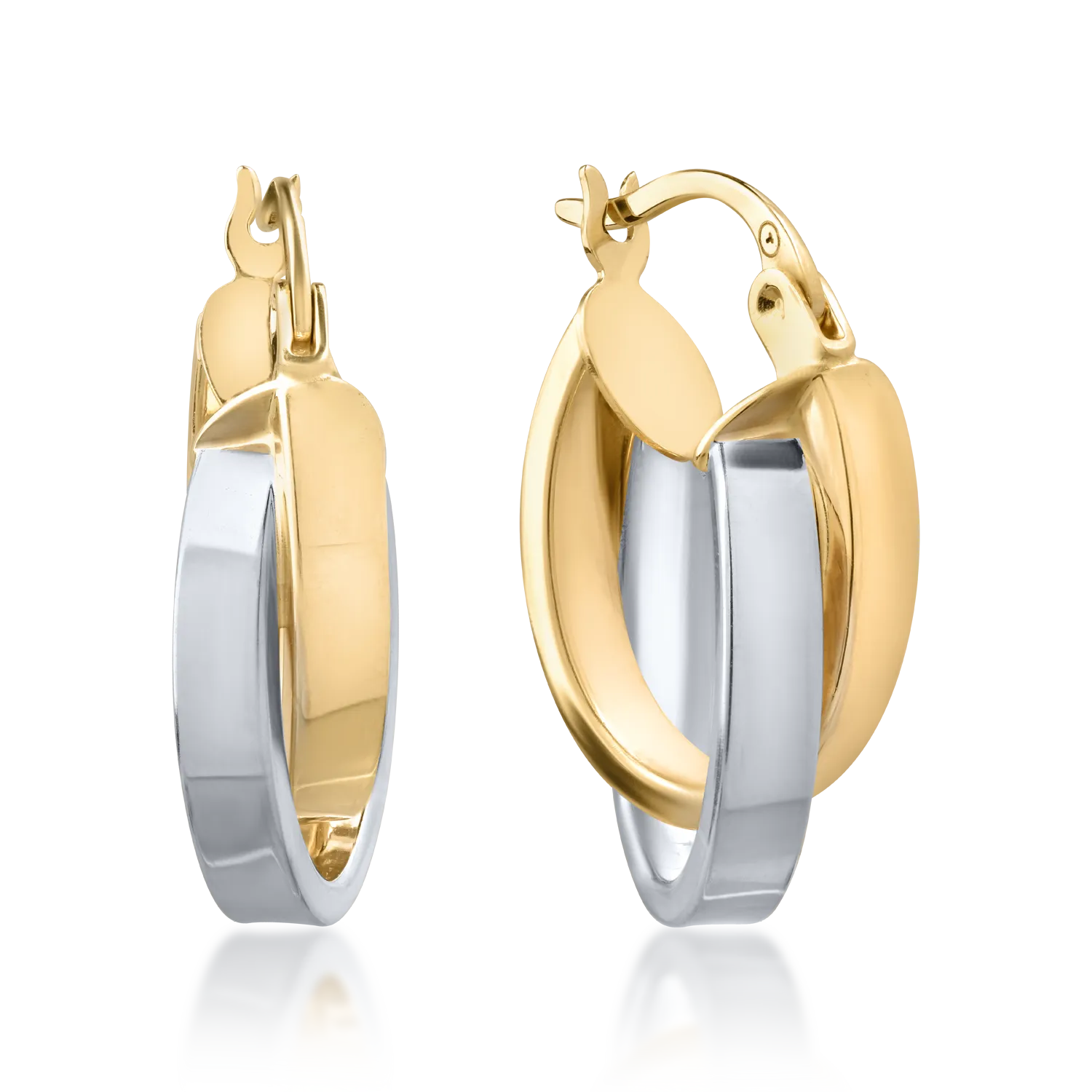 14K fehér-sárga arany fülbevaló