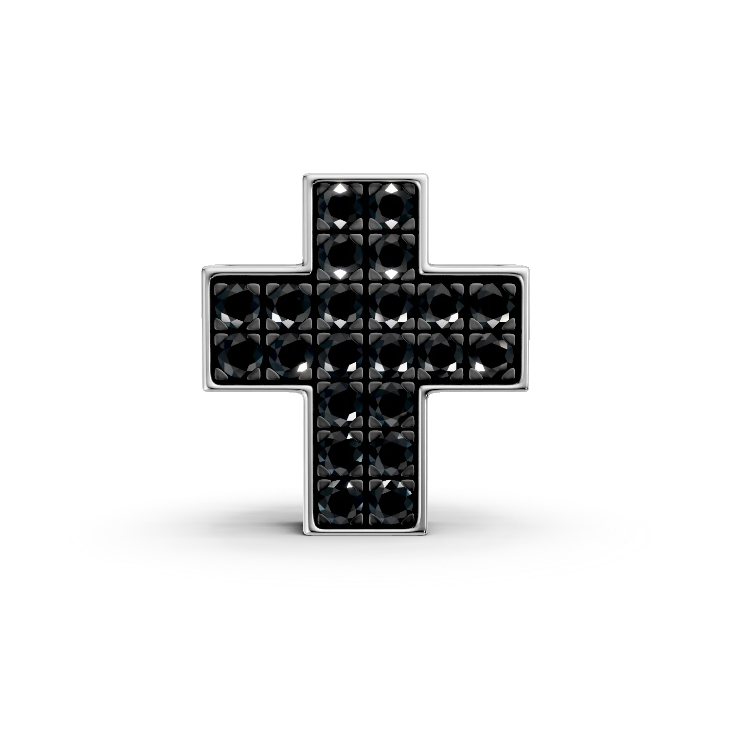 Pandantiv din aur alb cu diamante negre de 0.21ct