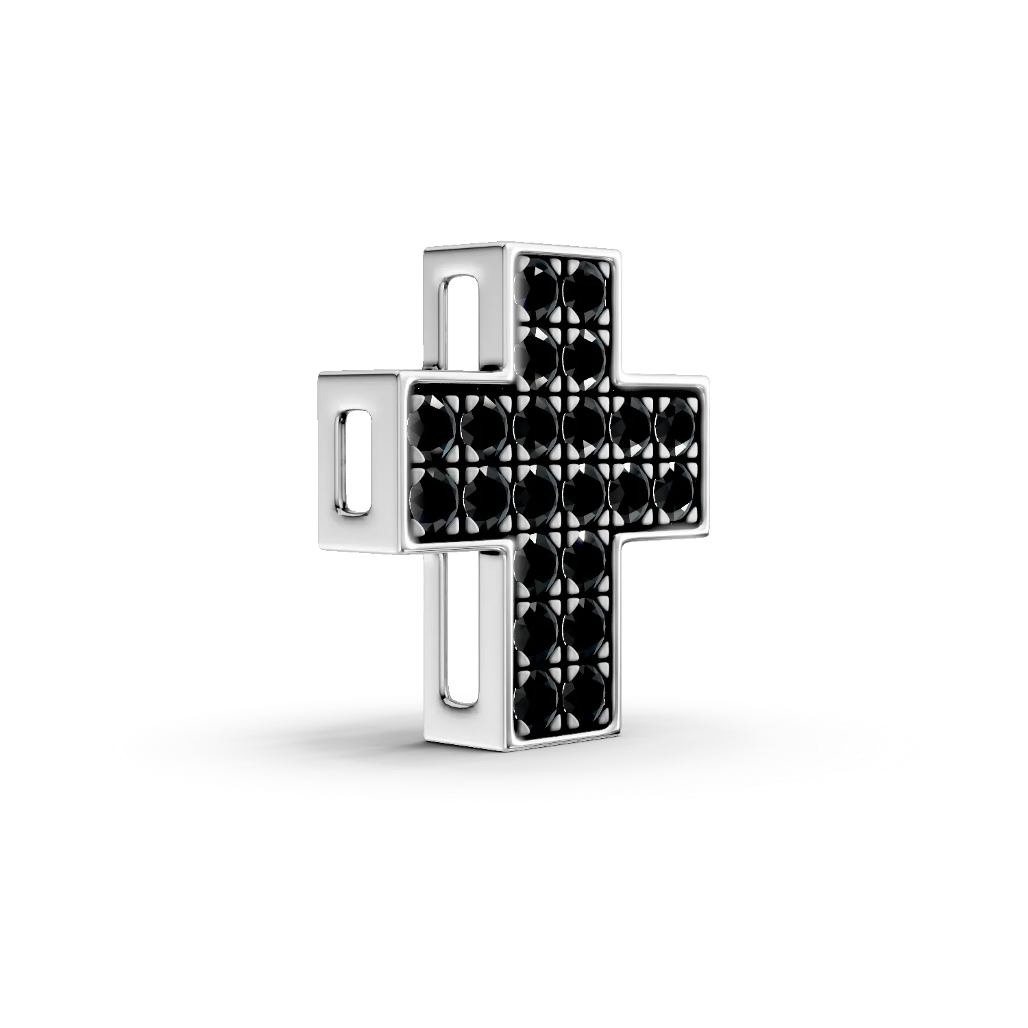 Pandantiv din aur alb cu diamante negre de 0.21ct
