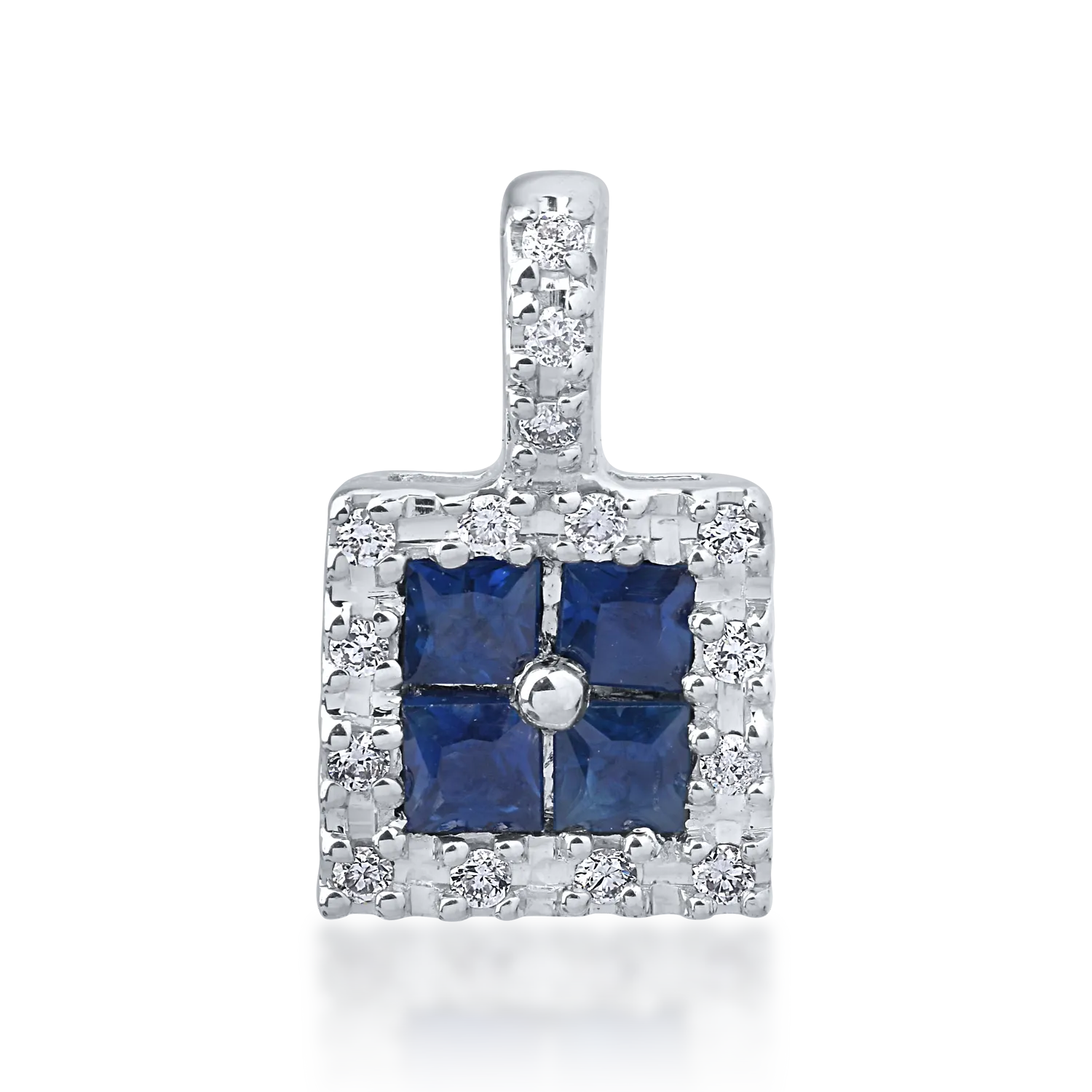 18K white gold pendant with 0.24ct sapphires and 0.06ct diamonds