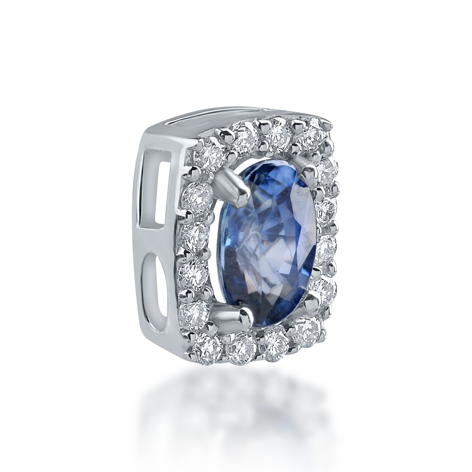 White gold pendant with 0.57ct sapphire and 0.11ct diamonds