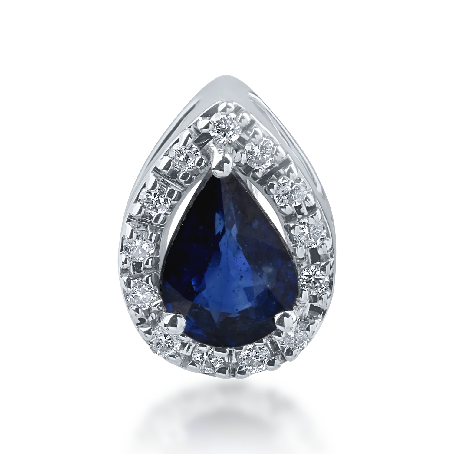 White gold pendant with 0.78ct sapphire and 0.09ct diamonds