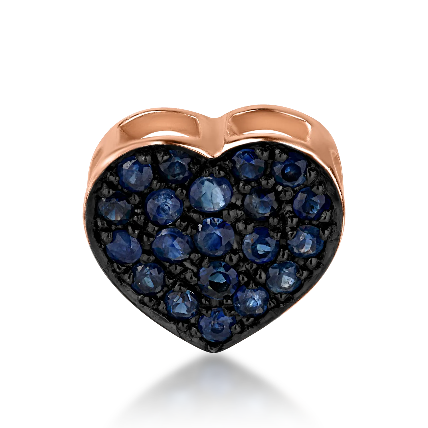 Rose gold heart pendant with 0.22ct sapphires