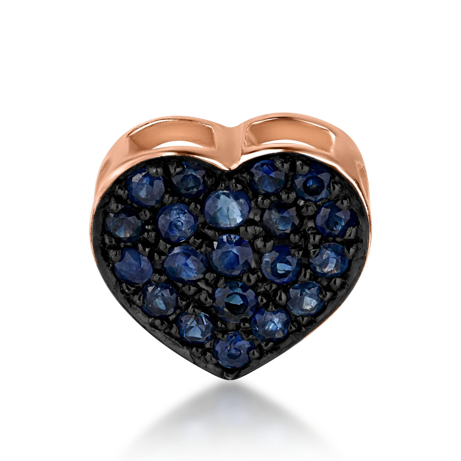 Pandantiv inima din aur roz cu safire de 0.22ct-151778