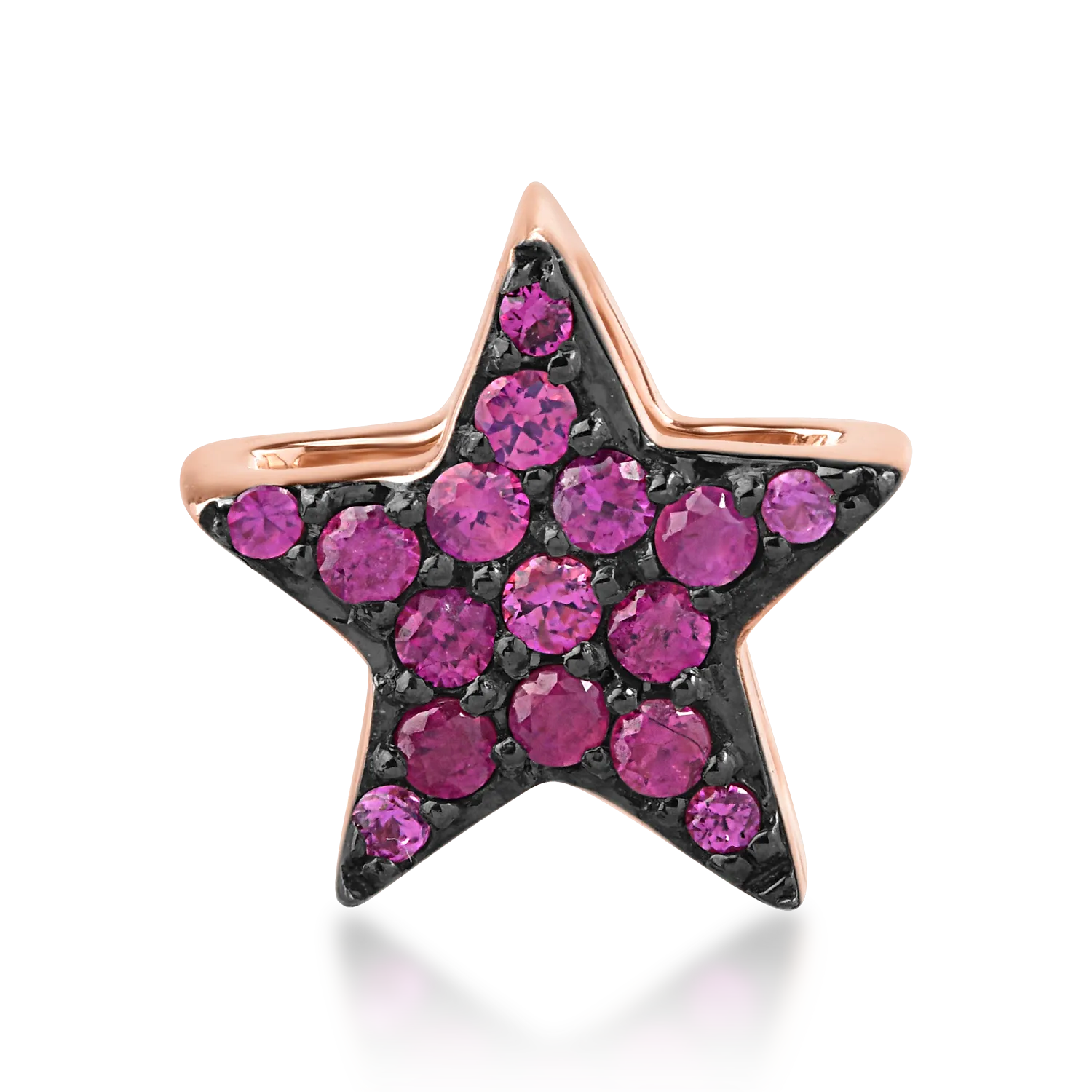 18K rose gold star pendant with 0.1ct rubies