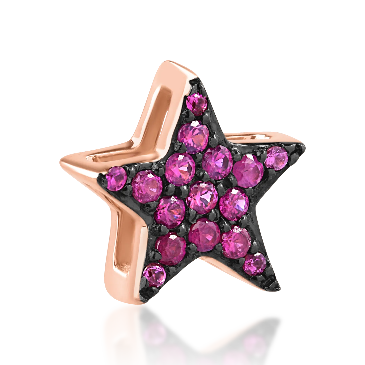 18K rose gold star pendant with 0.1ct rubies
