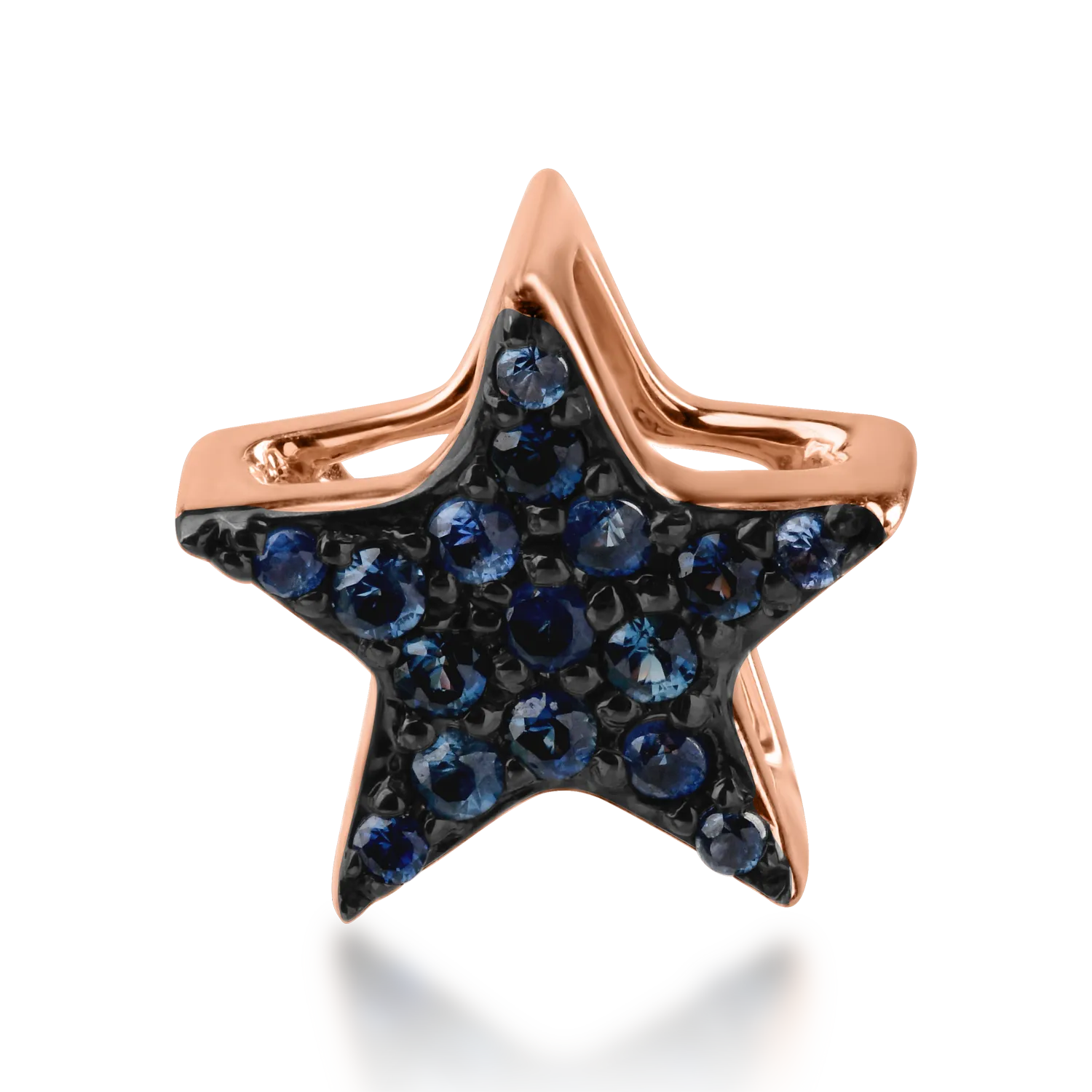 Rose gold star pendant with 0.1ct sapphires