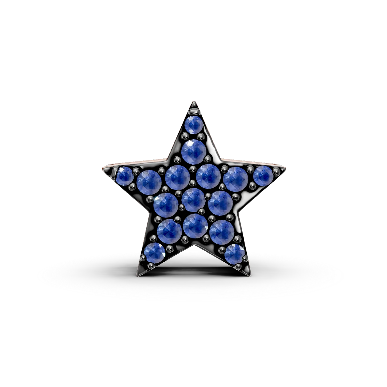 Pandantiv stea din aur roz cu safire de 0.1ct