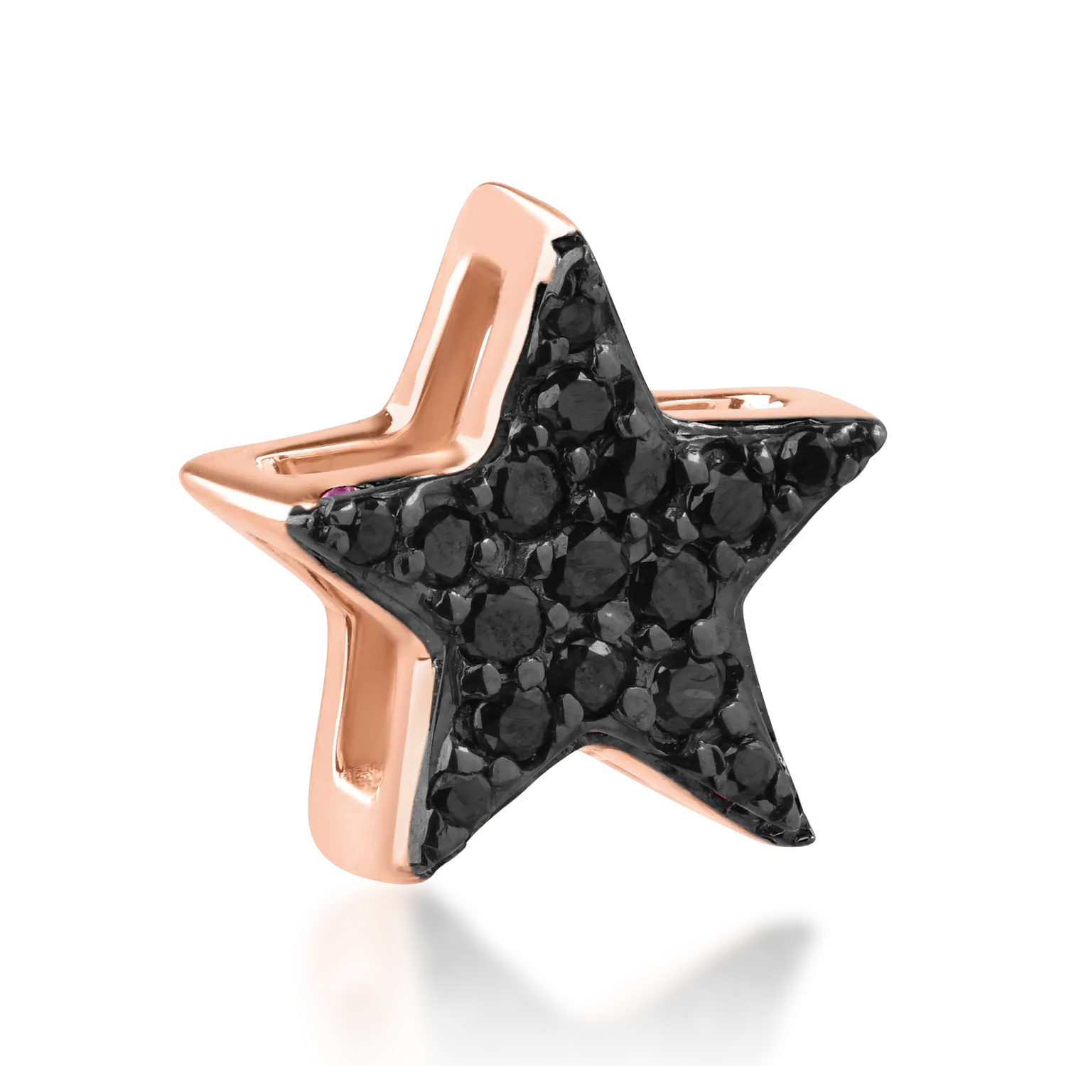 18K rose gold star pendant with 0.07ct black diamonds