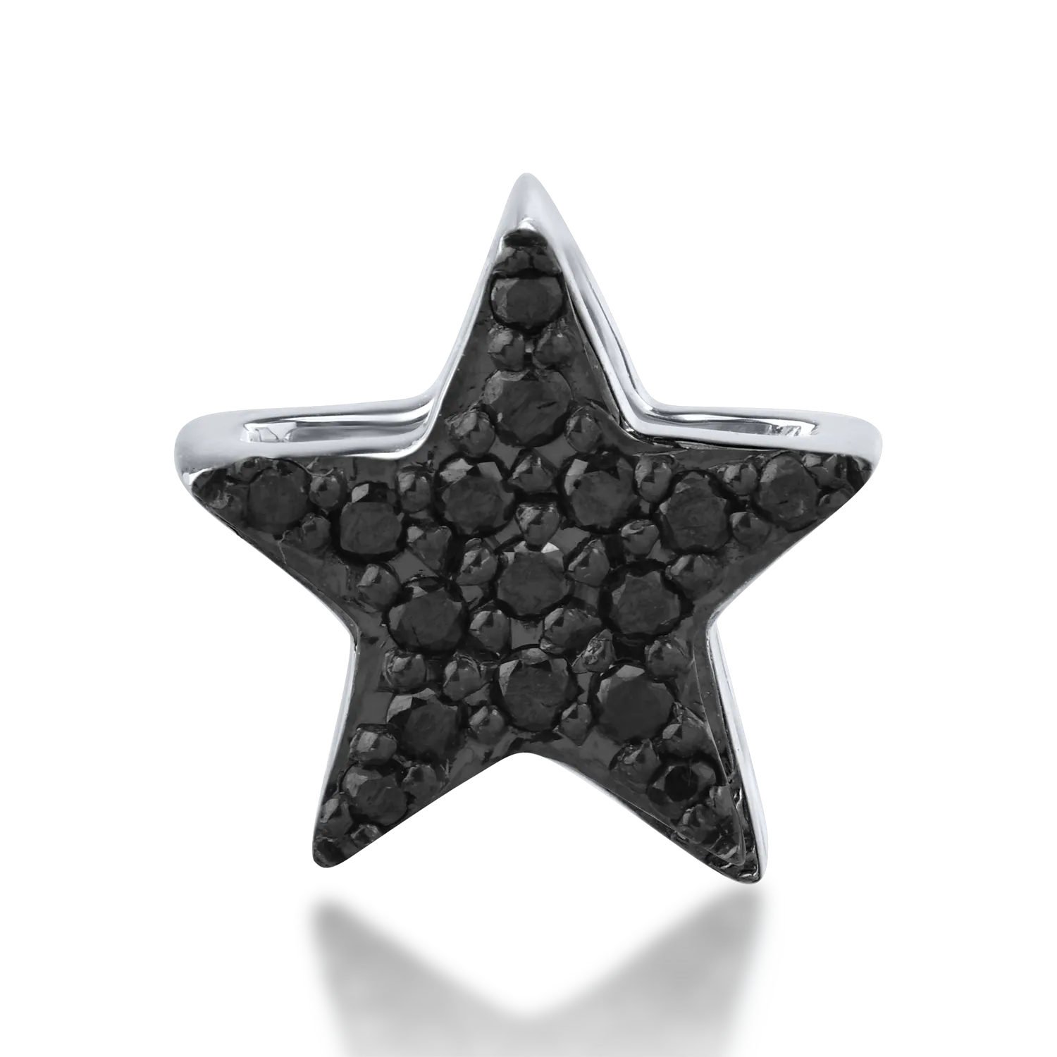 18K white gold star pendant with 0.07ct black diamonds
