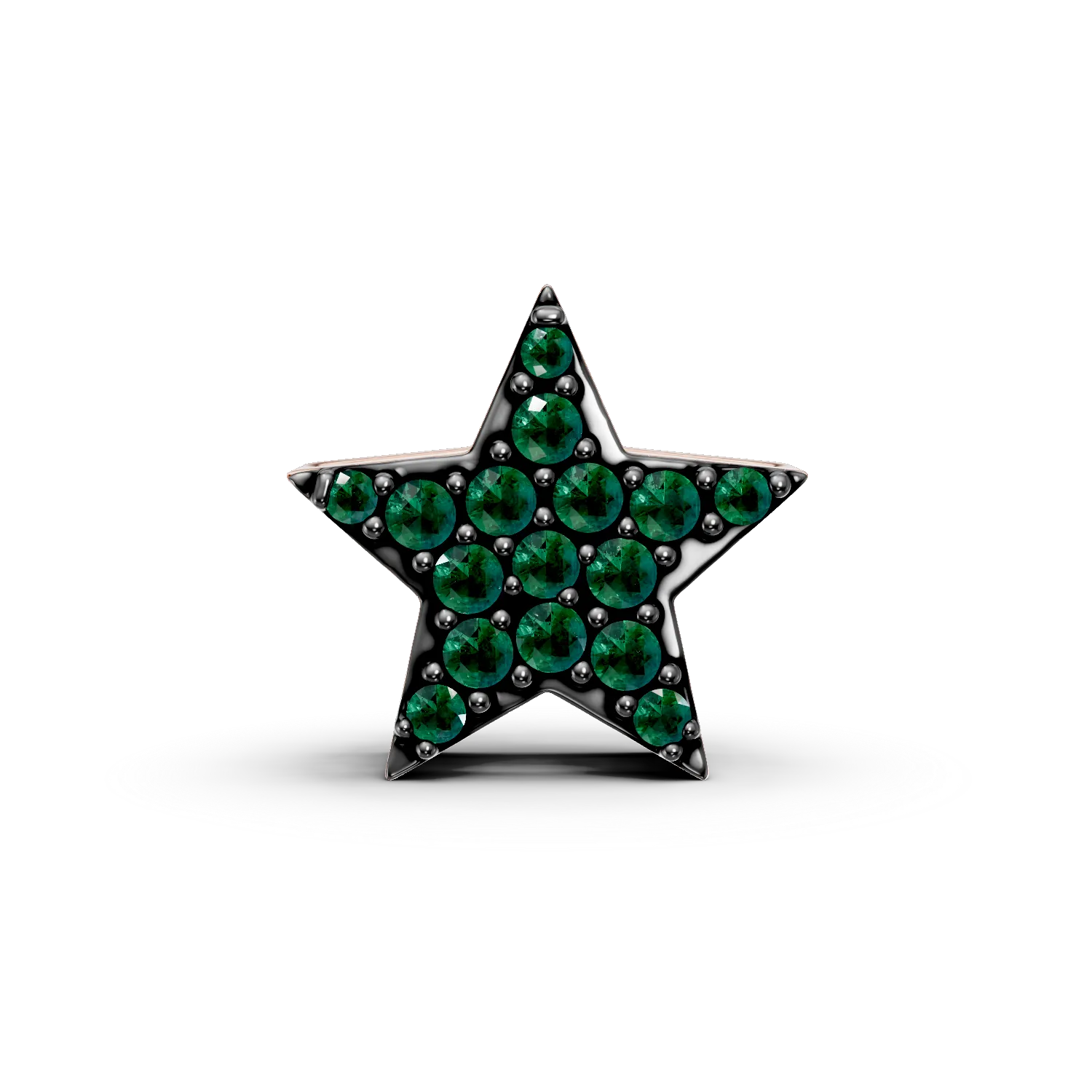 18K rózsa arany csillag medál 0.07ct smaragddal-151788