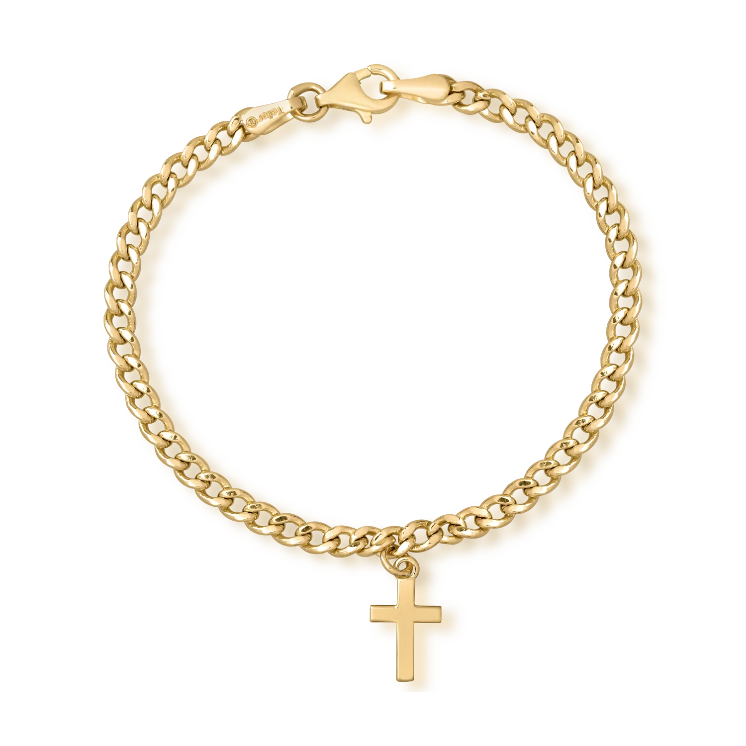 14K yellow gold cross bracelet