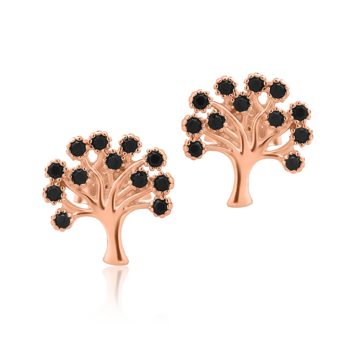Fülbevaló Életfa 14K-os rózsaszín aranyból-2358