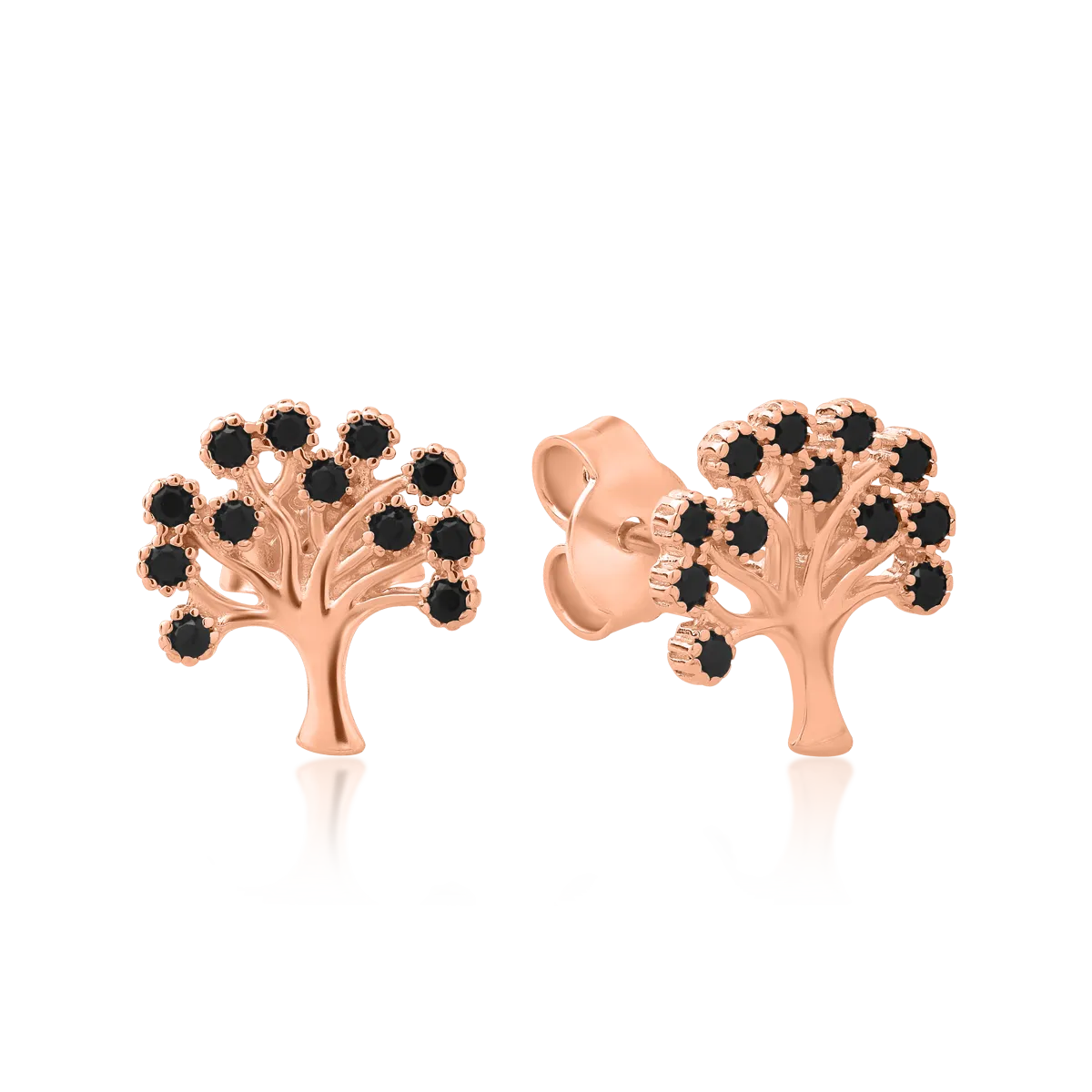 Fülbevaló Életfa 14K-os rózsaszín aranyból