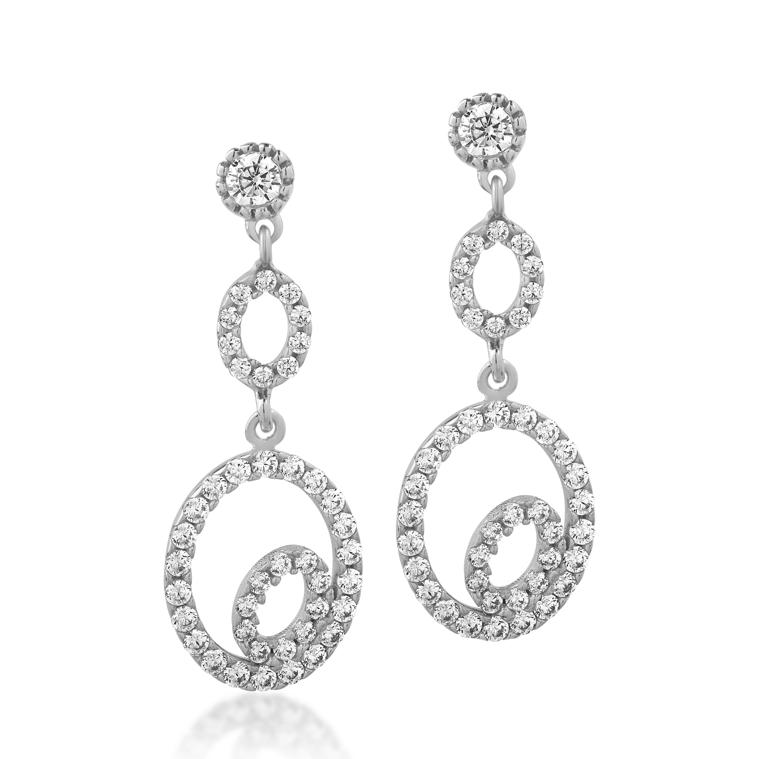 Cercei din aur alb de 14K-152547