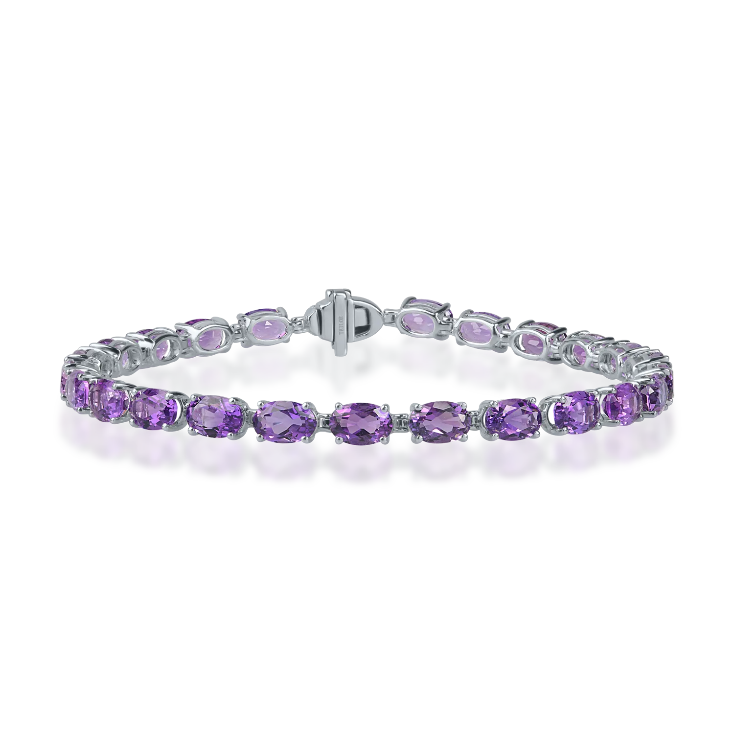 White gold tennis bracelet with 11.6ct amethysts