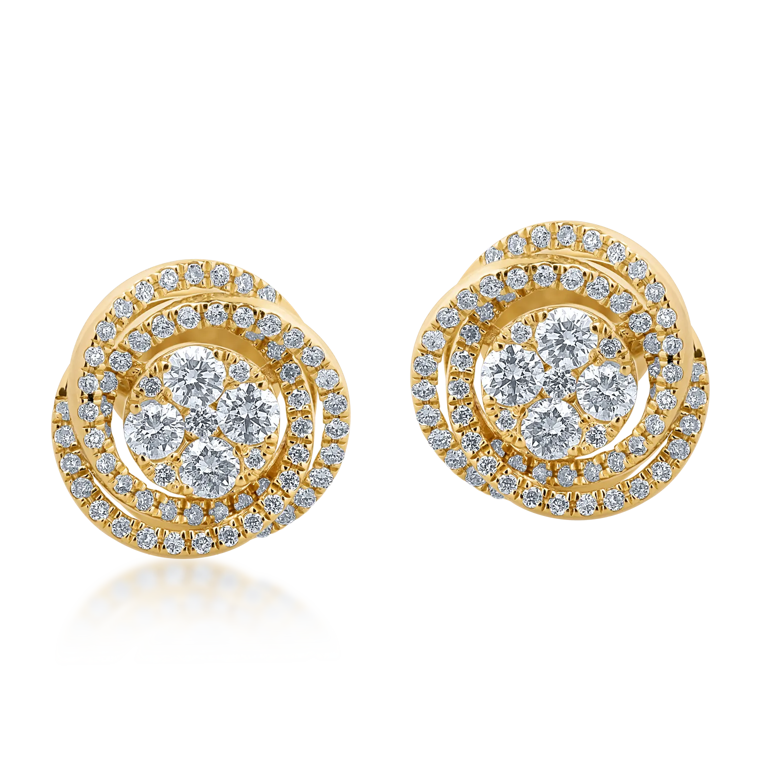 18K yellow gold earrings with 0.56ct diamonds