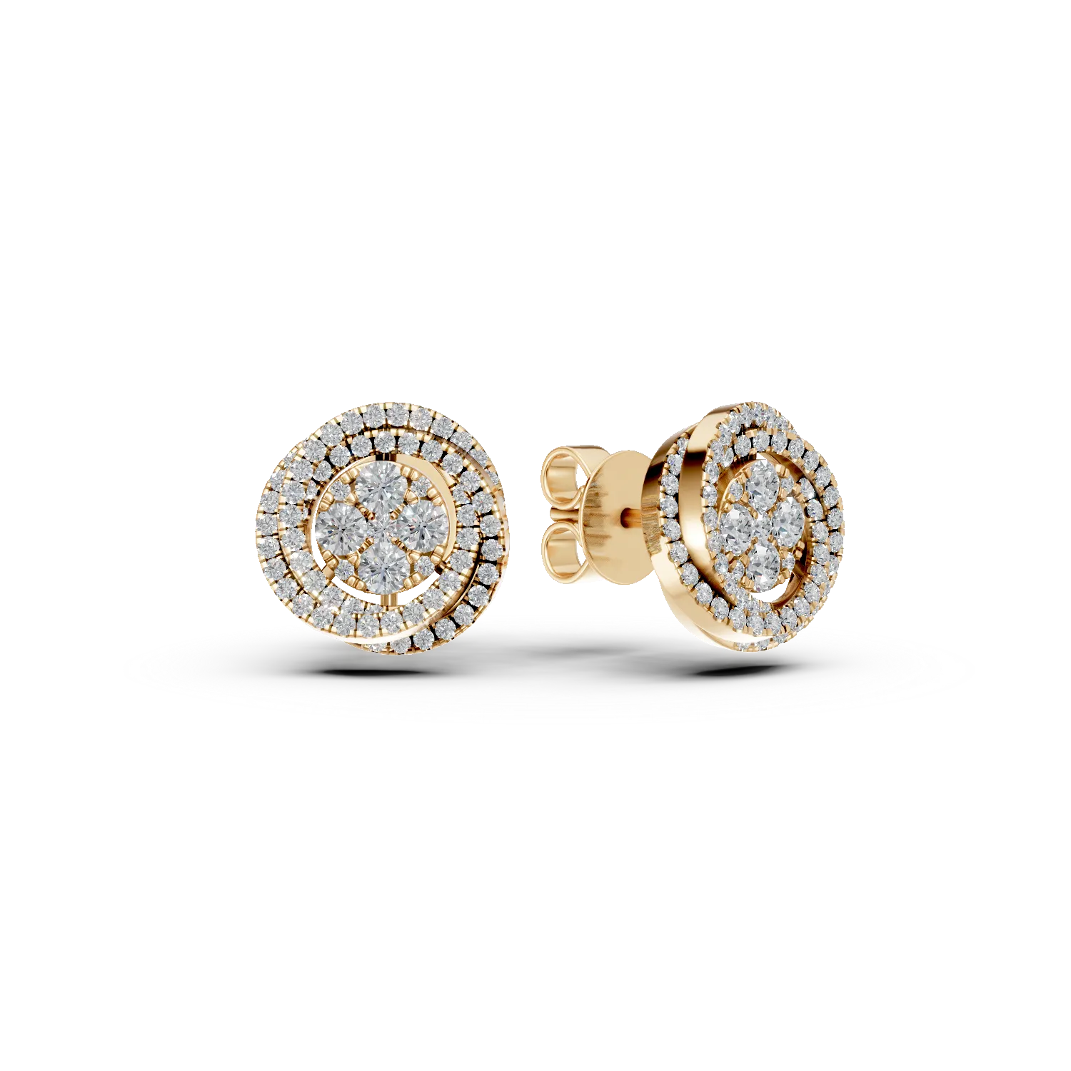 Cercei din aur galben de 18K cu diamante de 0.56ct