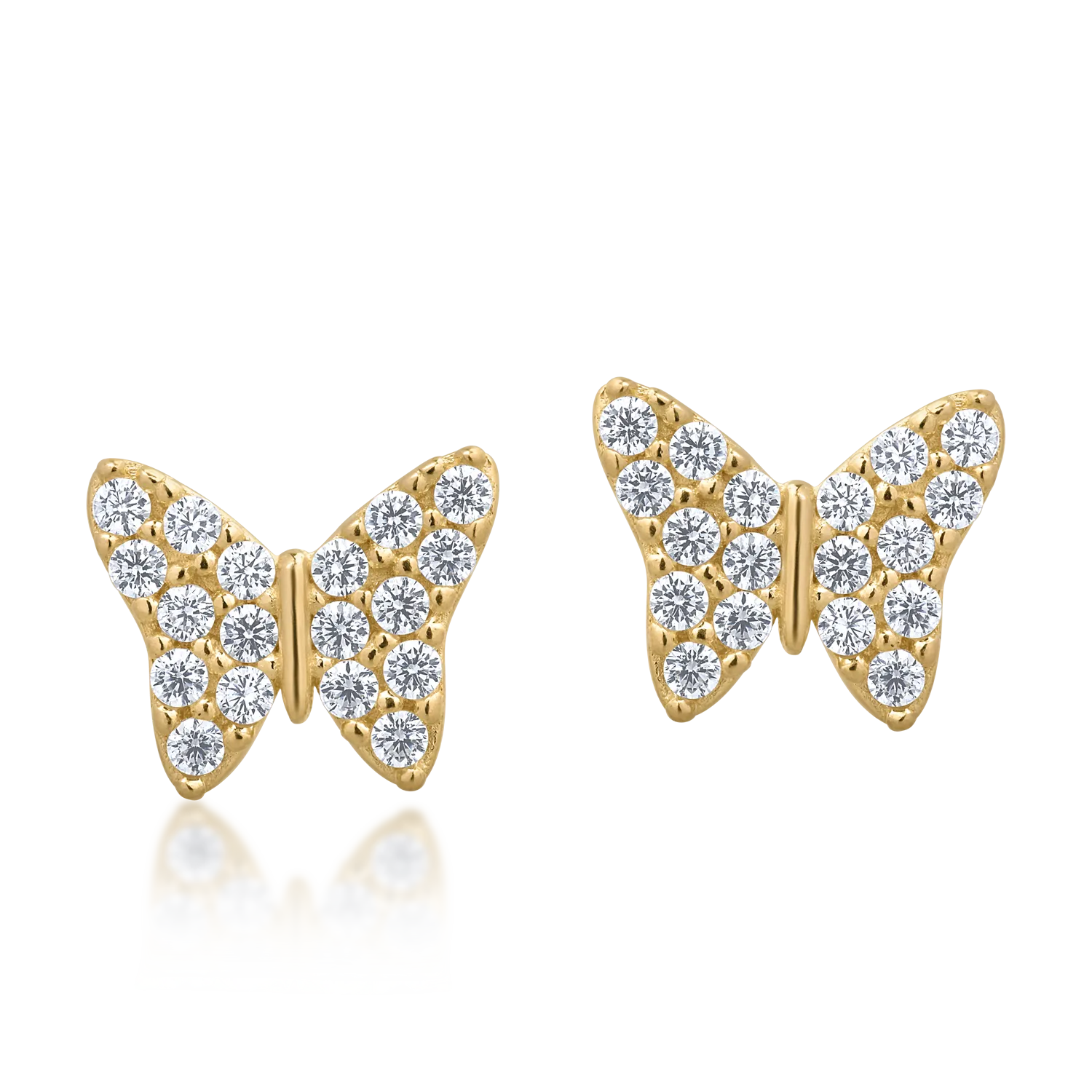 14K yellow gold butterfly earrings