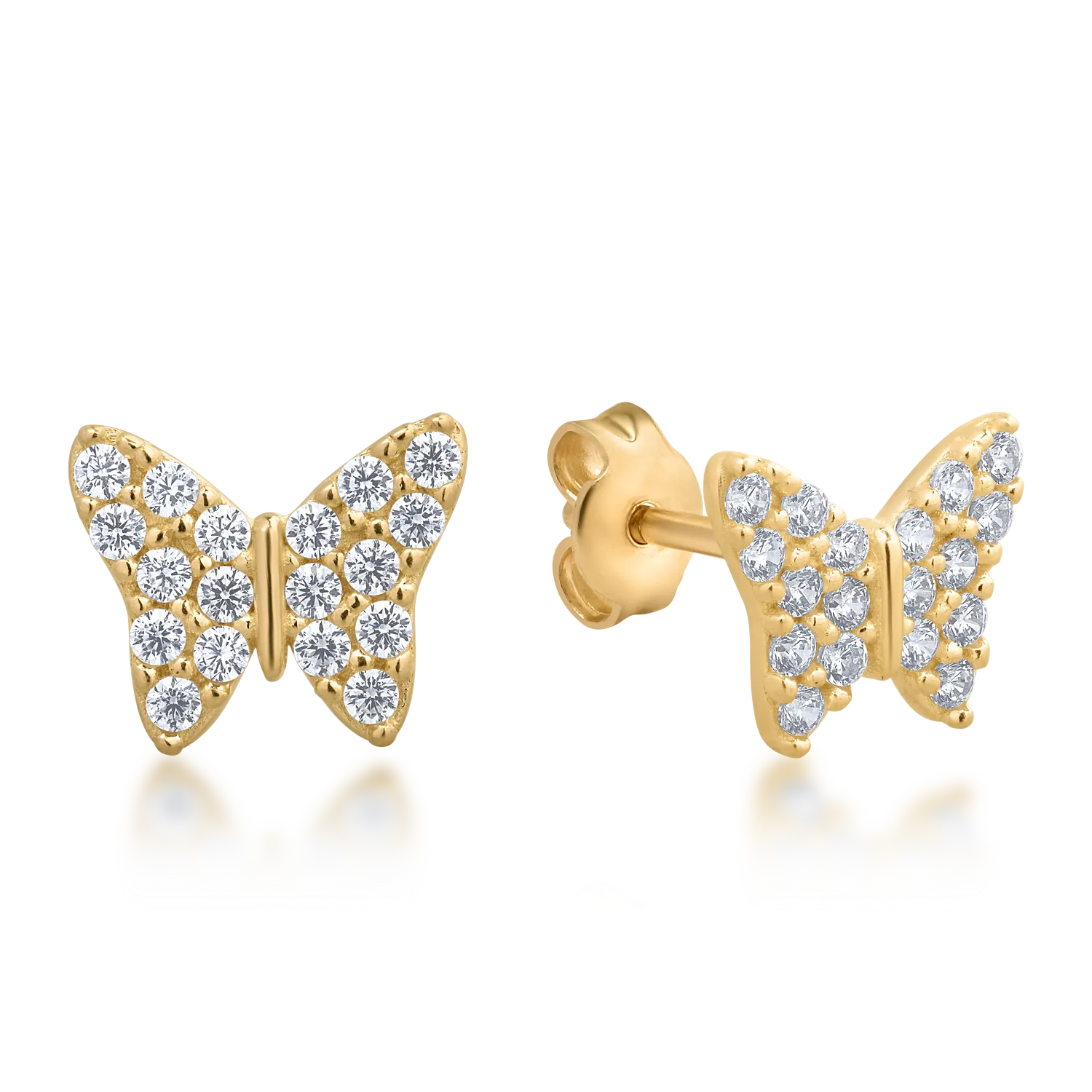 14K yellow gold butterfly earrings