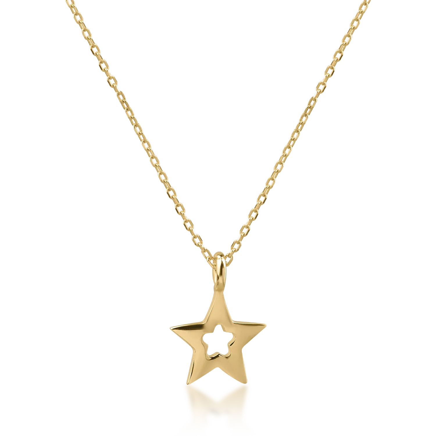 Yellow gold star pendant necklace