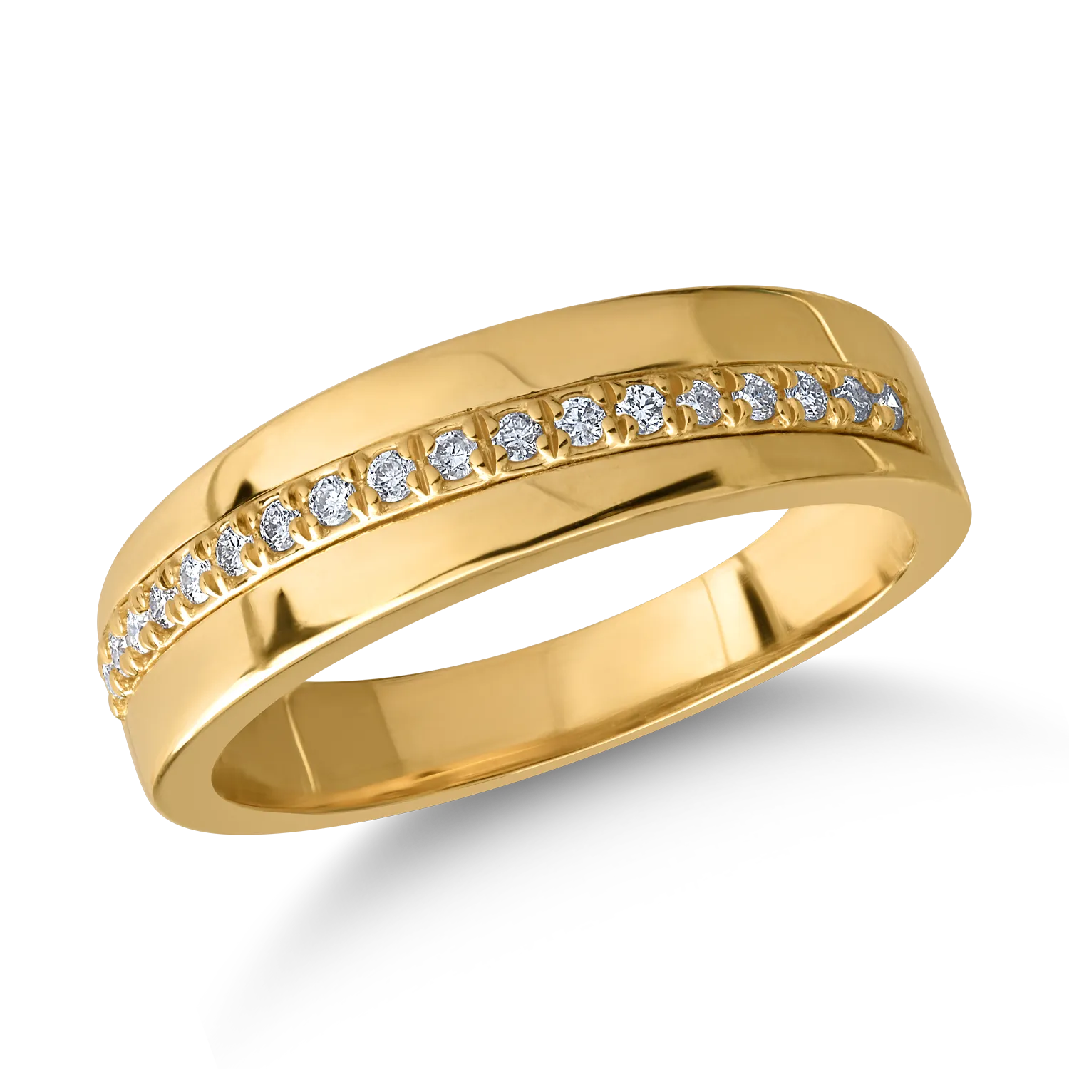 18K yellow gold ring with 0.11ct diamonds