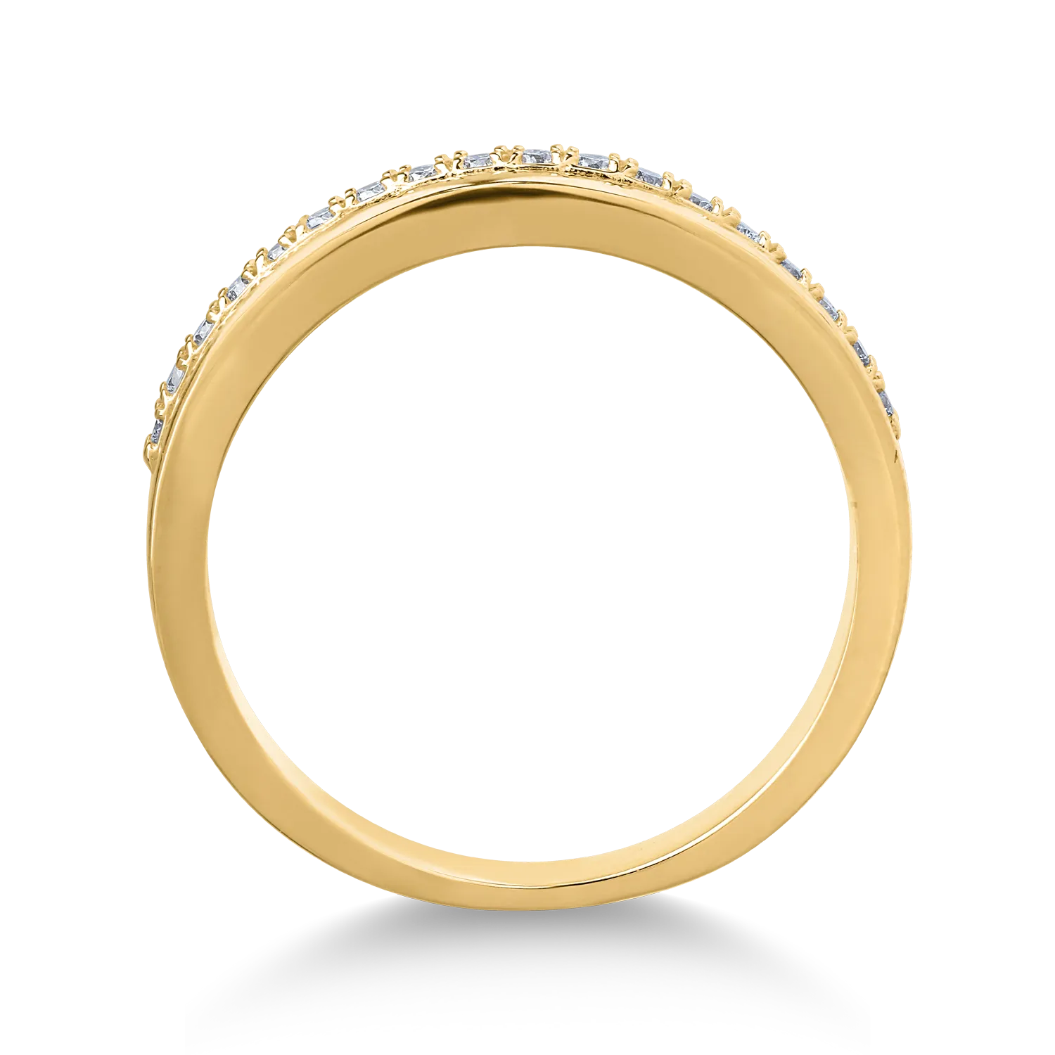 18K yellow gold ring with 0.11ct diamonds