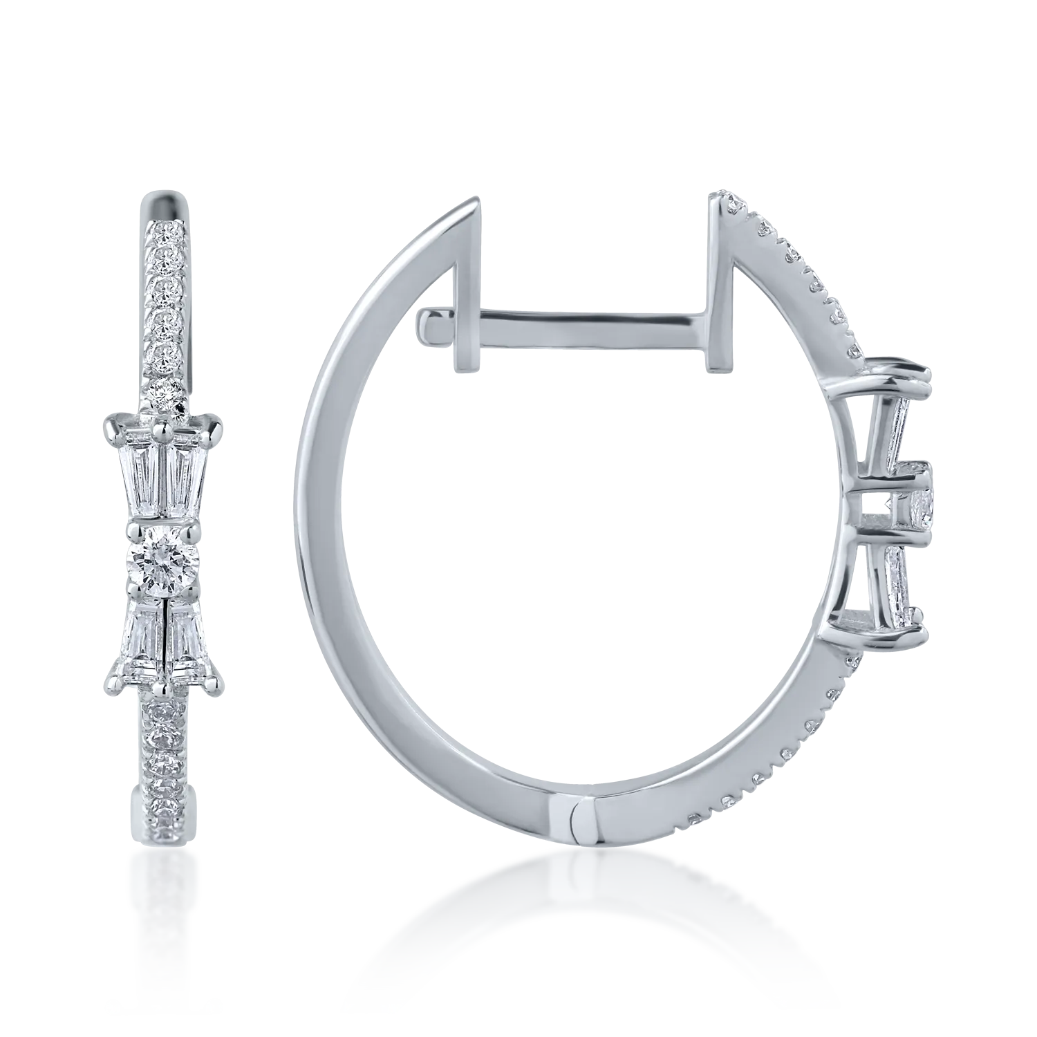 Kolczyki z 18K białego złota z diamentami o masie 0.25ct