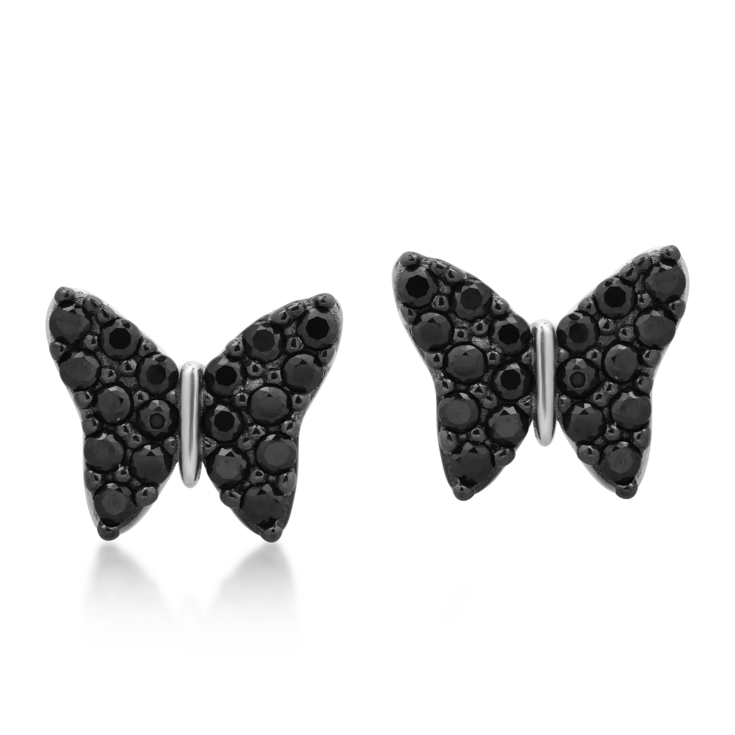 Обеци пеперуди от бяло злато