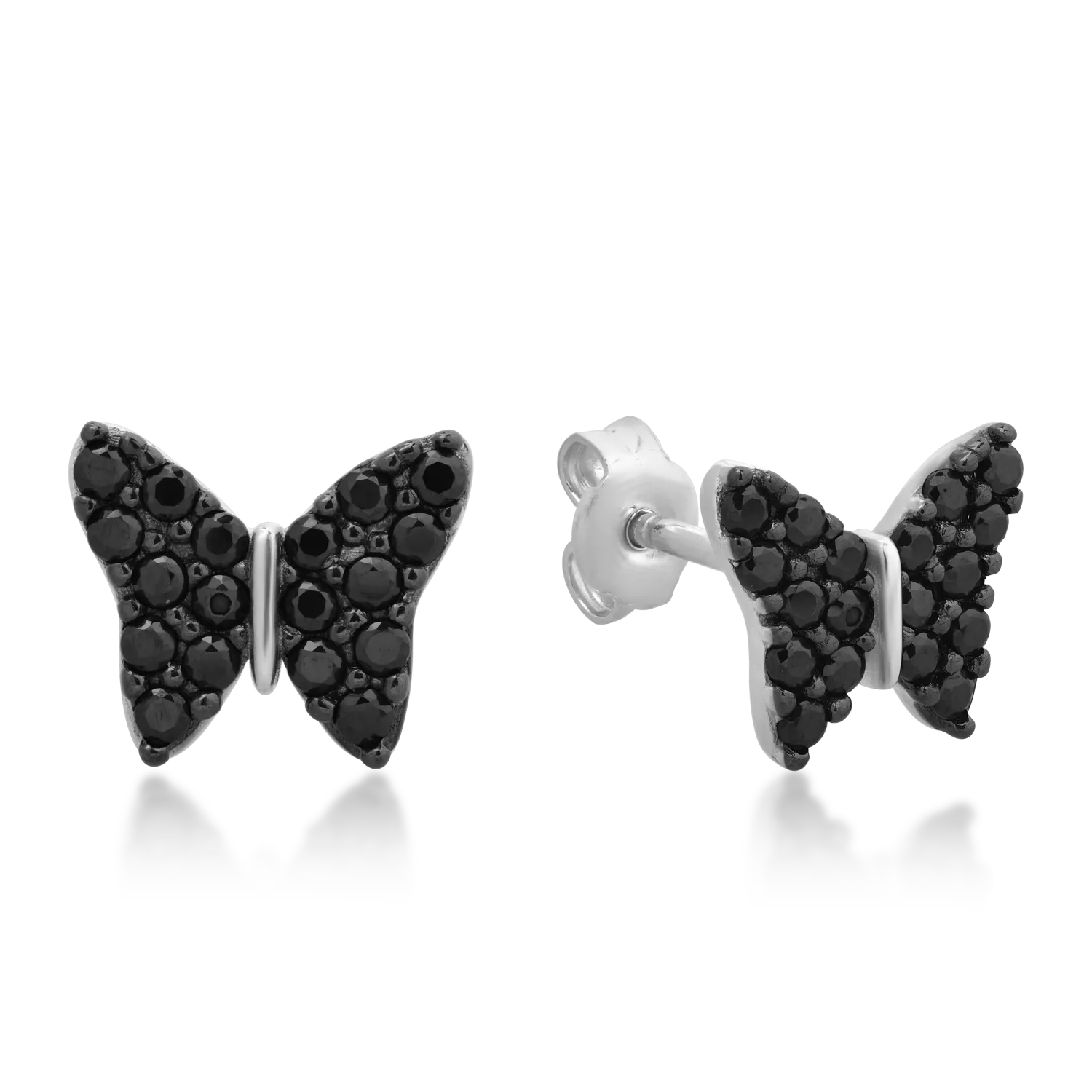 Обеци пеперуди от бяло злато