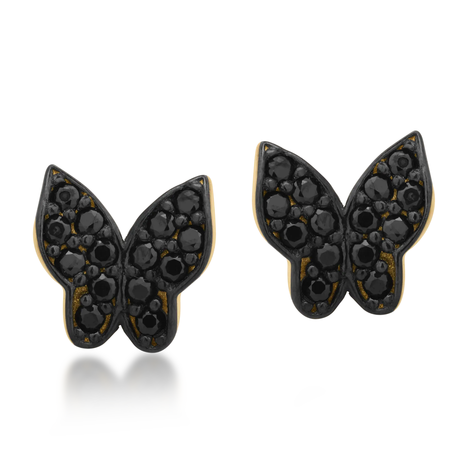 14K yellow gold butterfly earrings