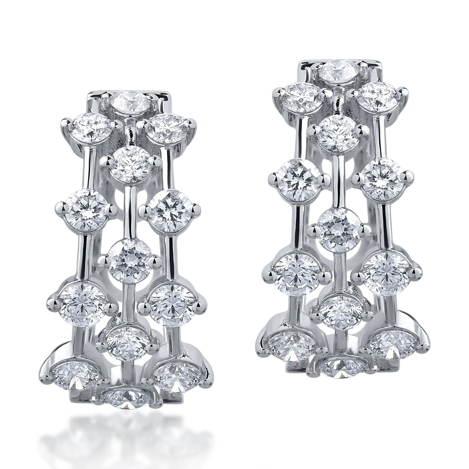 Cercei din aur alb cu diamante de 2.27ct