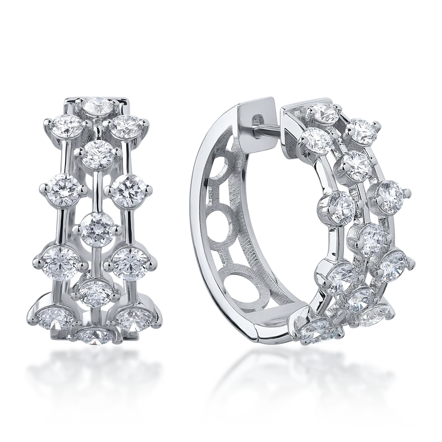 Cercei din aur alb cu diamante de 2.27ct