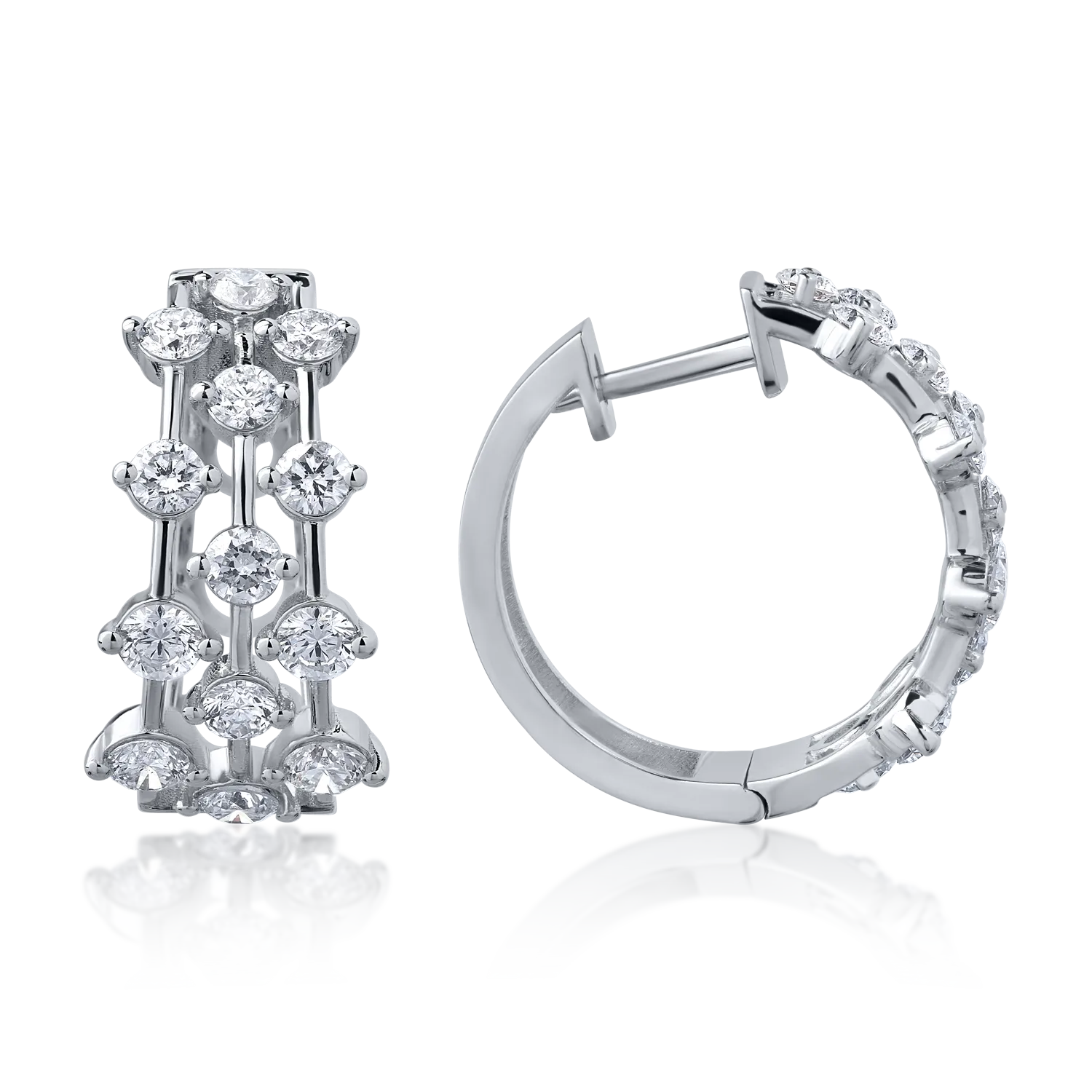 Обеци от бяло злато 18K с диаманти 2.27ct