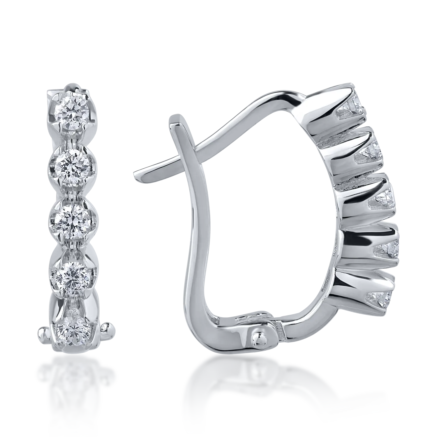 Обеци от бяло злато 18K с диаманти 0.26ct