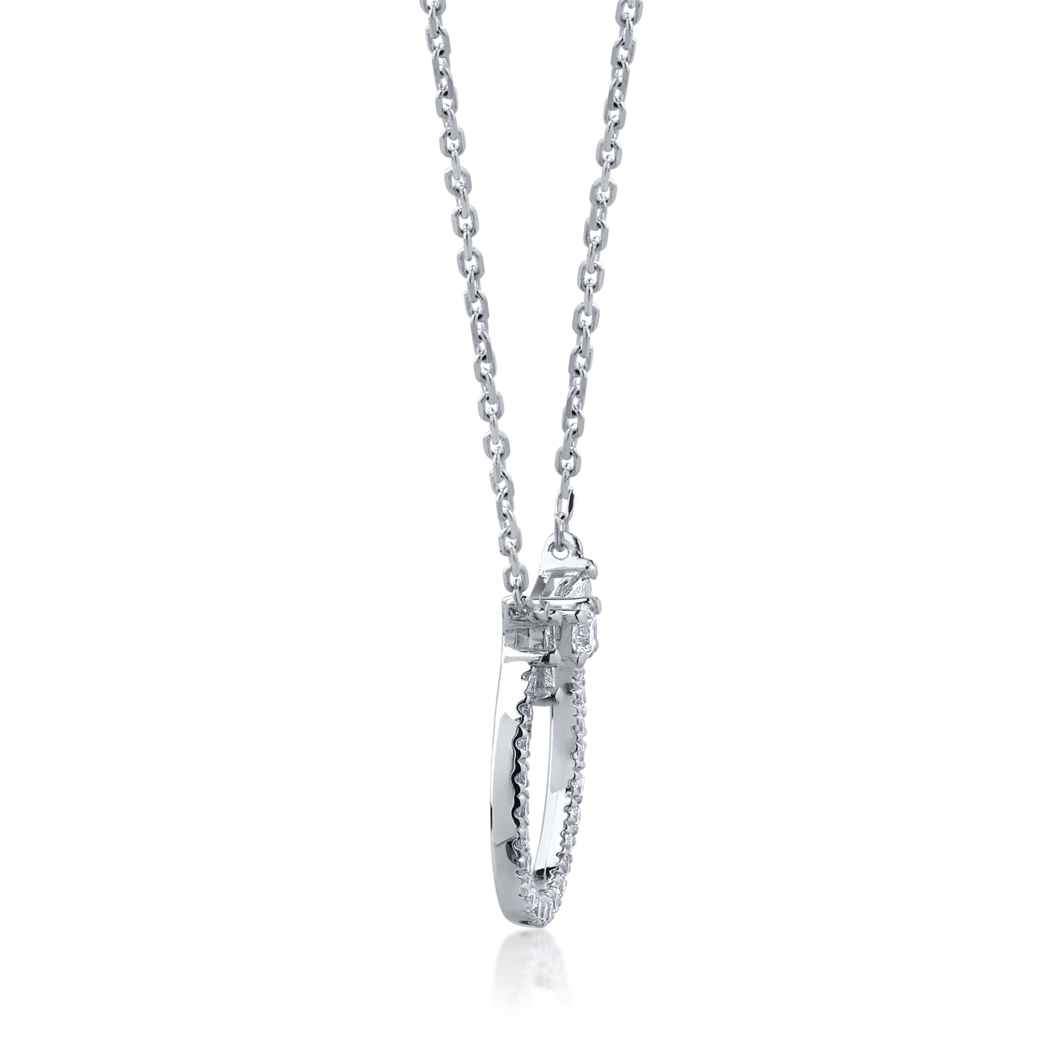 18K white gold pendant necklace with 0.16ct diamonds