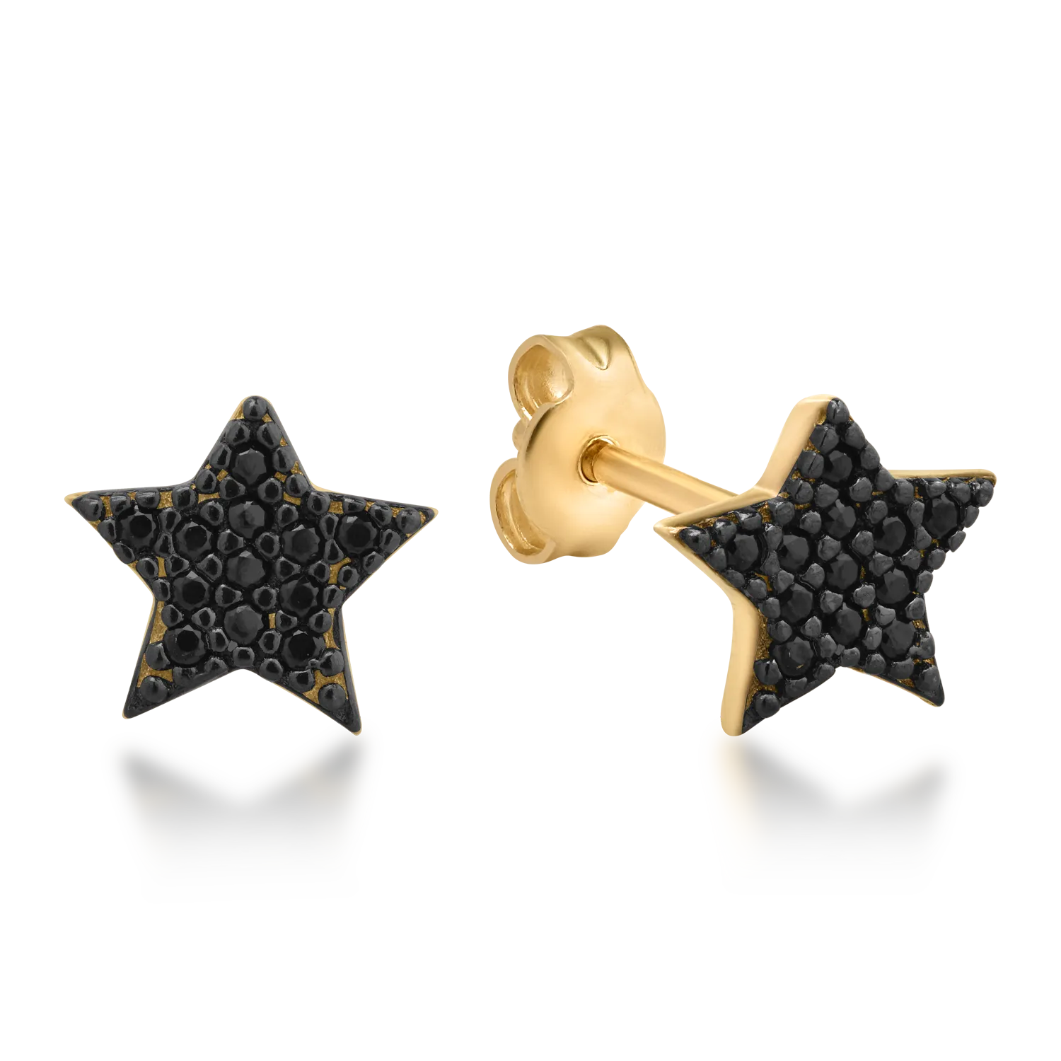 14K yellow gold star earrings