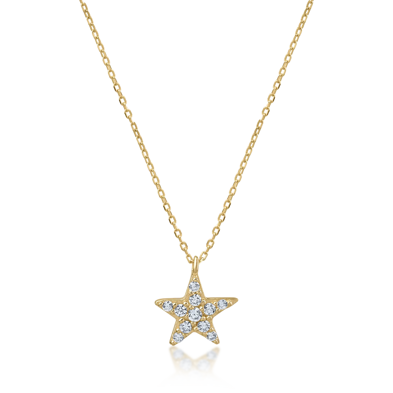 Yellow gold star pendant necklace