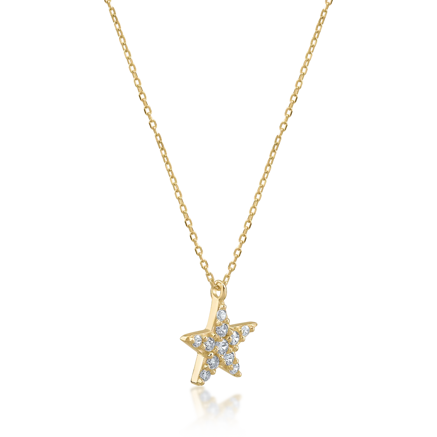 Yellow gold star pendant necklace