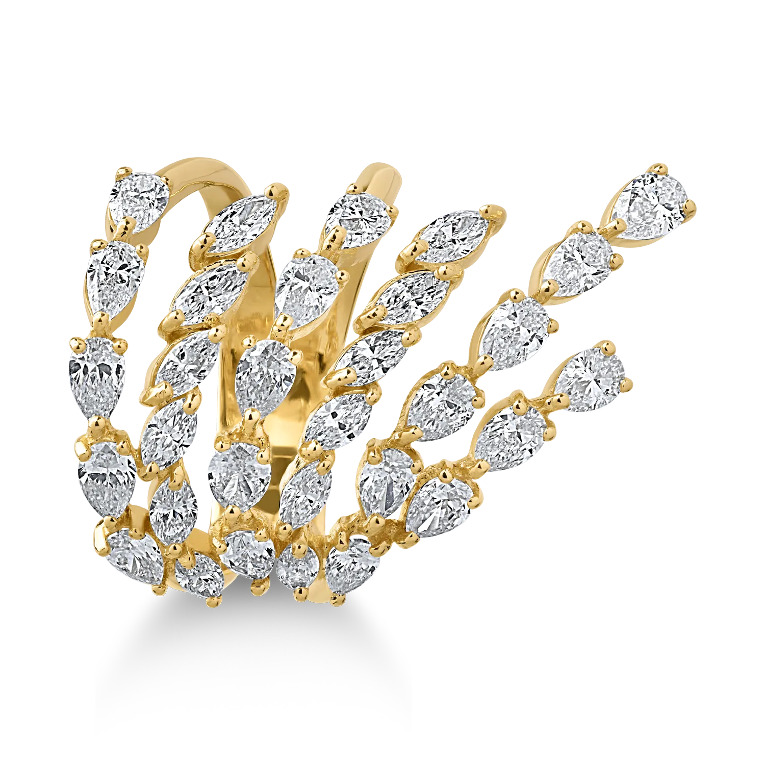 18K sárga arany gyűrű 2.45ct gyémántokkal