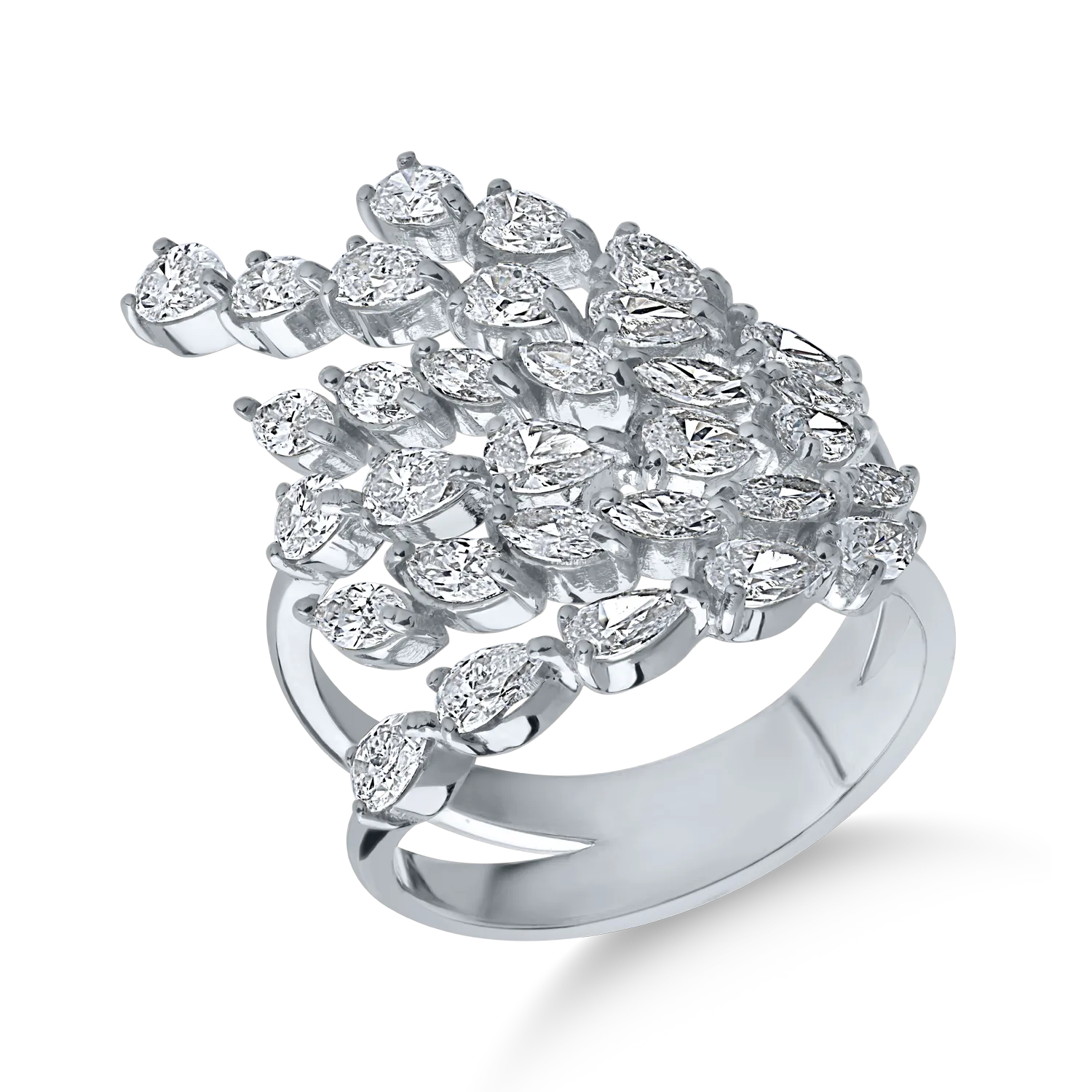 18K fehérarany gyűrű 2.45ct gyémántokkal