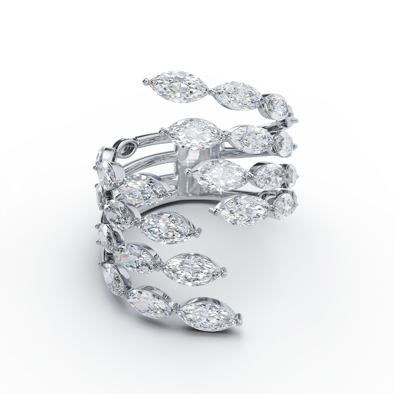 18K white gold ring with 2.56ct diamonds