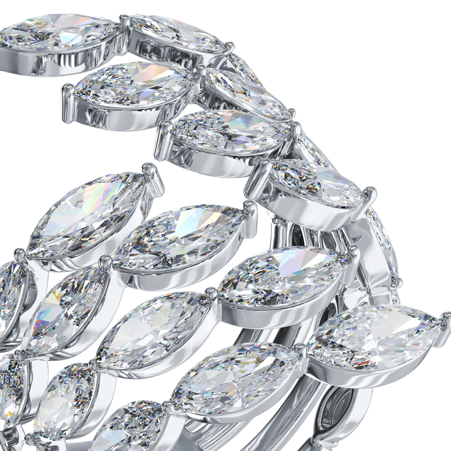 Inel din aur alb de 18K cu diamante de 2.56ct