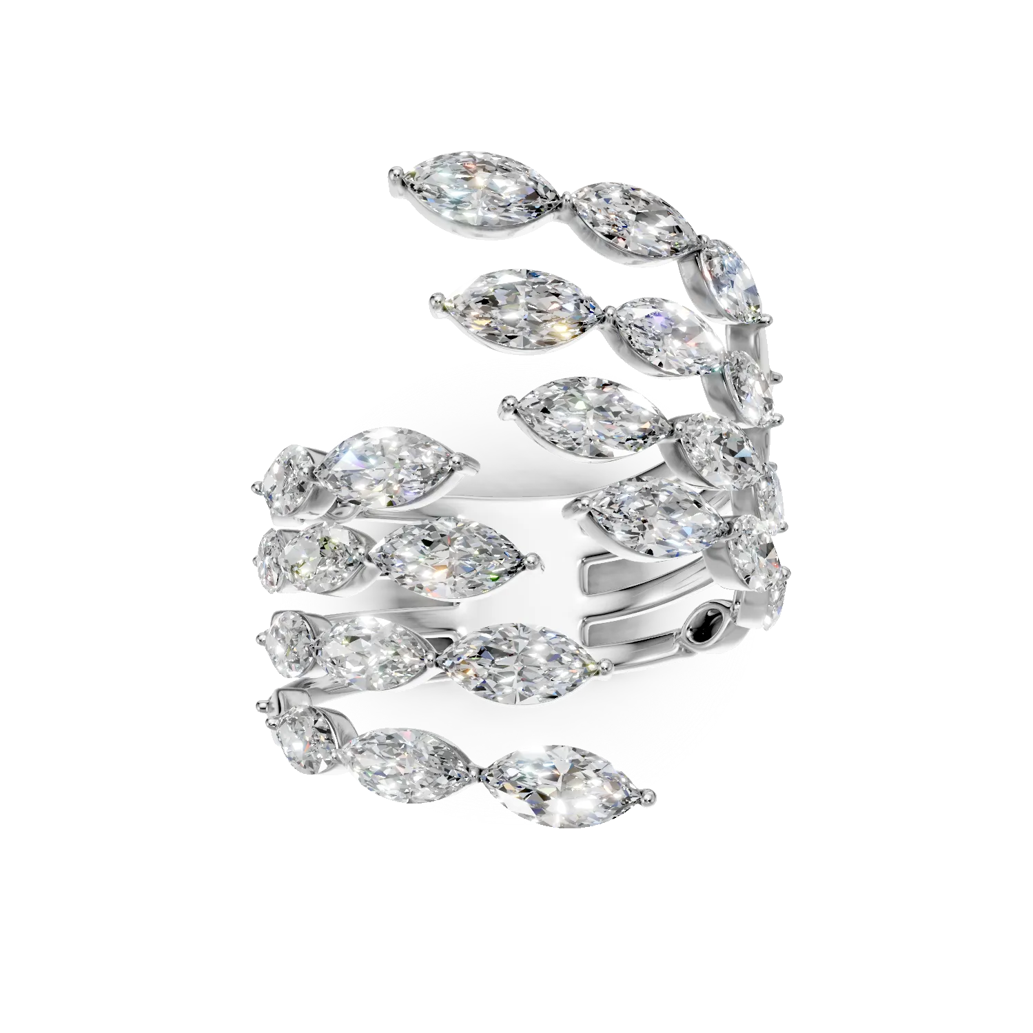 Inel din aur alb cu diamante marquise de 2.56ct