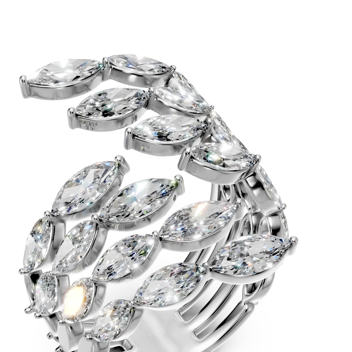 Inel din aur alb cu diamante marquise de 2.56ct