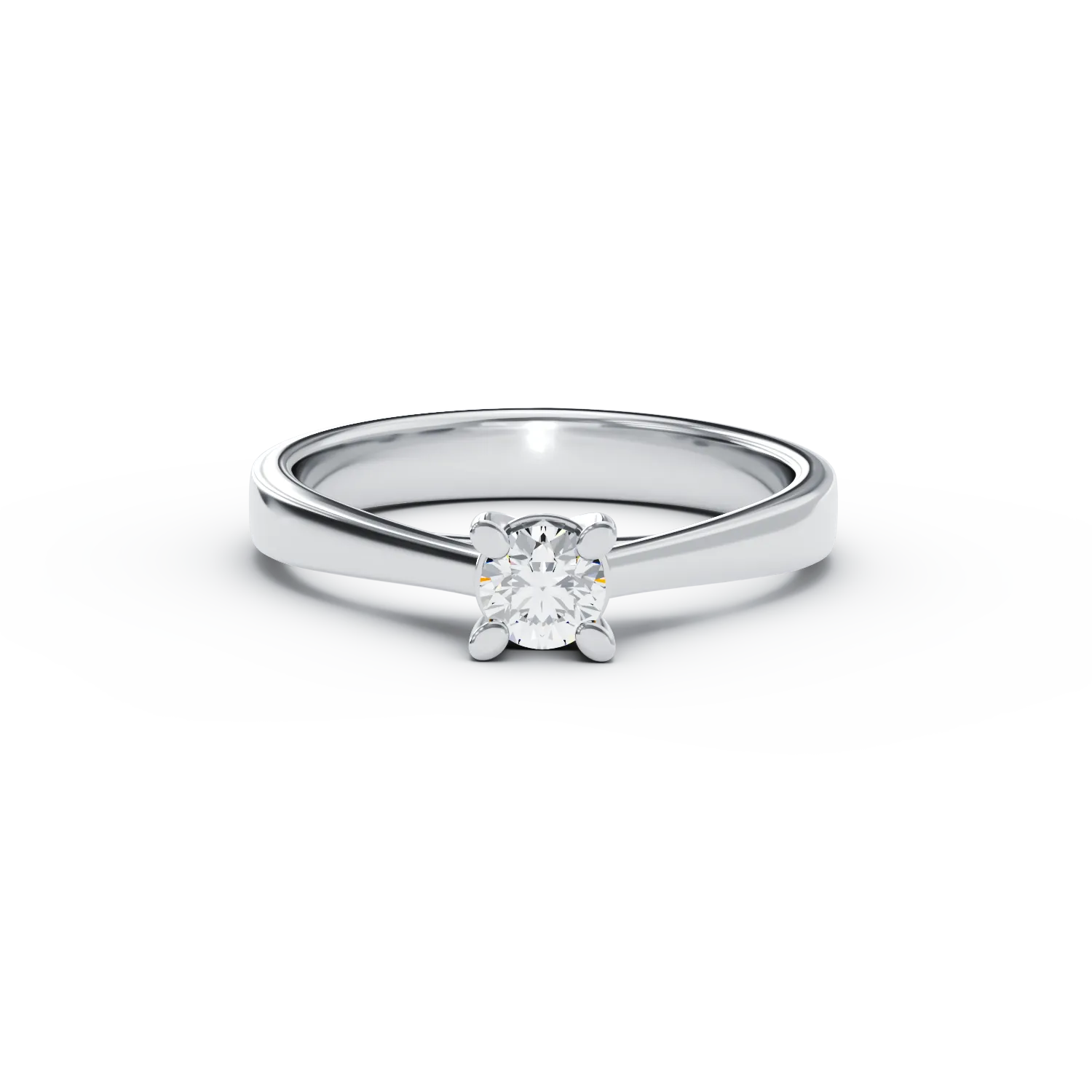 Годежен пръстен от бяло злато с диамант пасианс 0.15ct