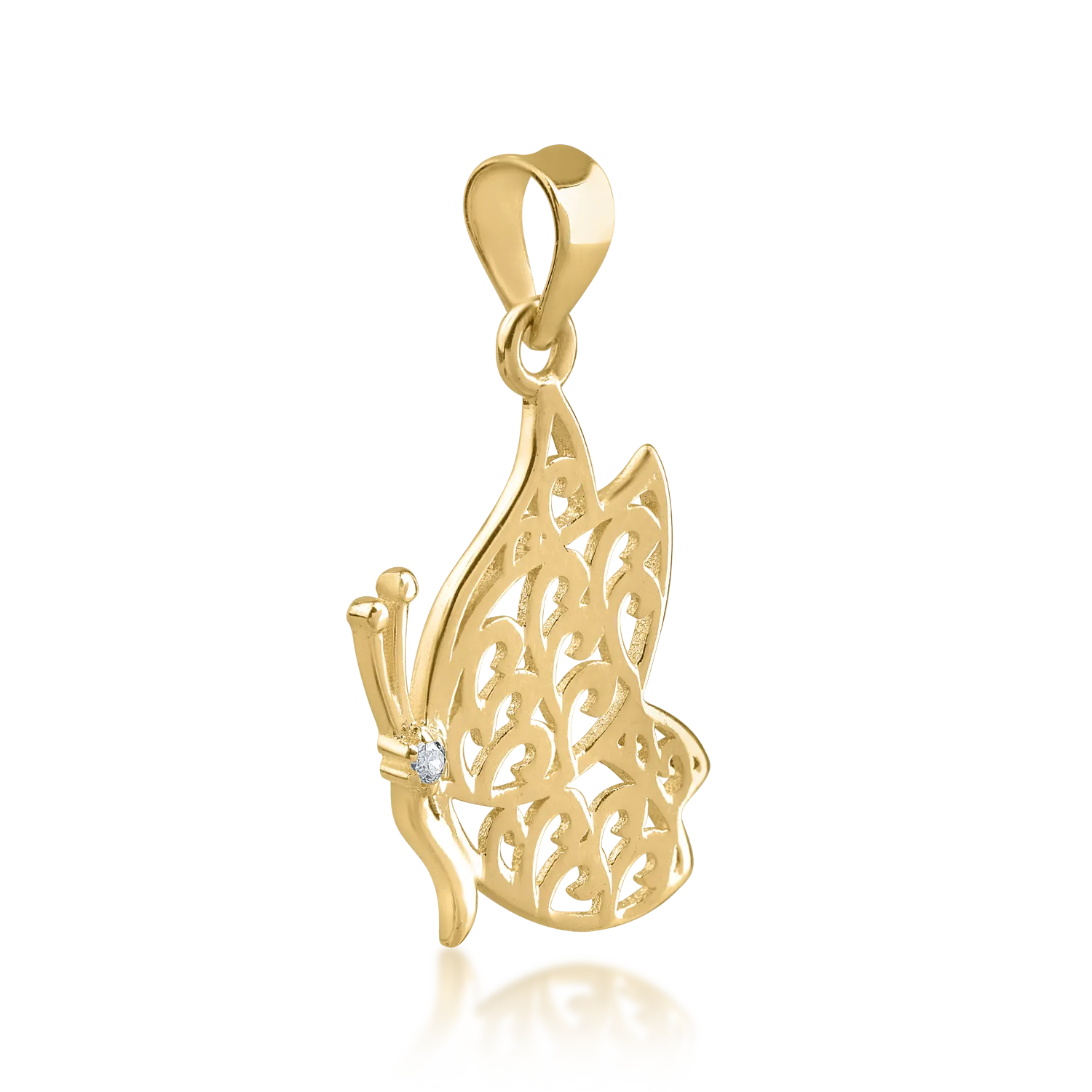Yellow gold butterfly pendant