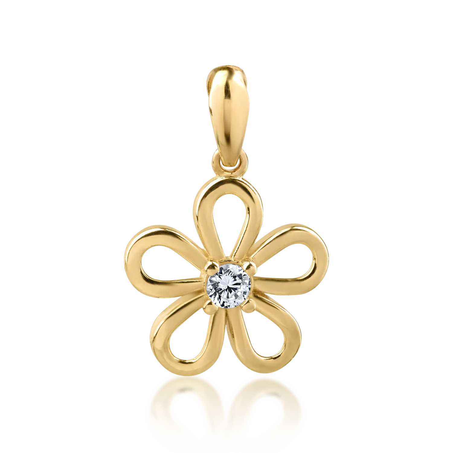 Yellow gold flower pendant