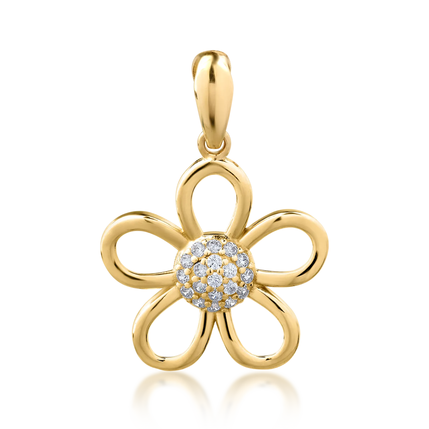 14K yellow gold flower pendant